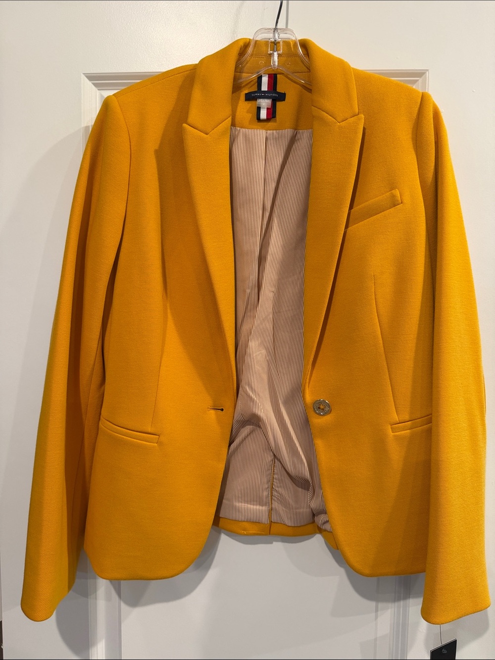 Tommy Hilfiger Mustard Yellow Blazer with Signature Trim